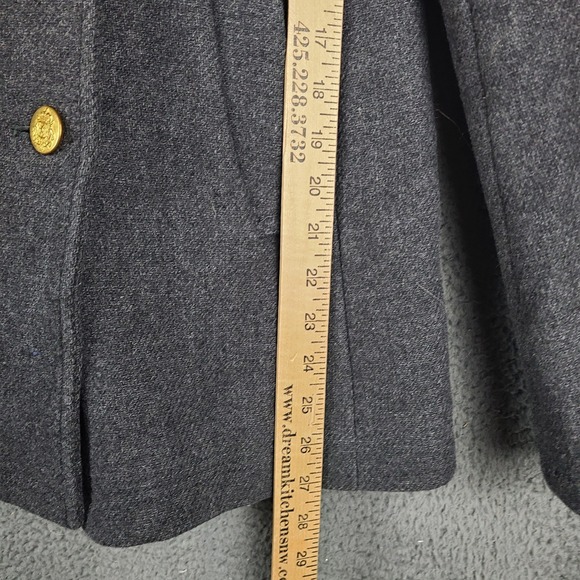 J.CREW Women's 6T Stadium Cloth Nello Gori Peacoat Gray Wool Double Breasted - Picture 6 of 9